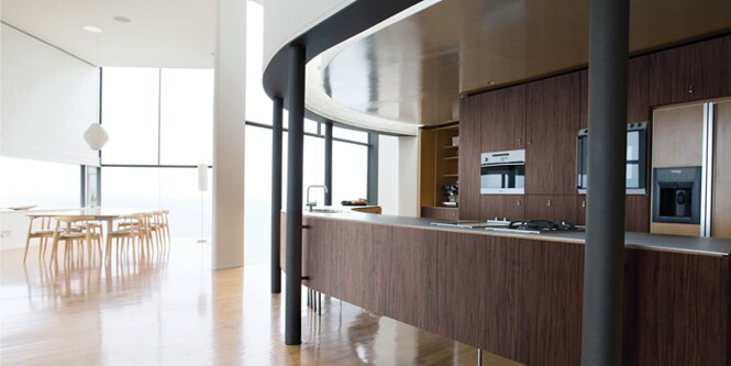Interior of a Break Room Redesigned with a Wood DINOC Finish
