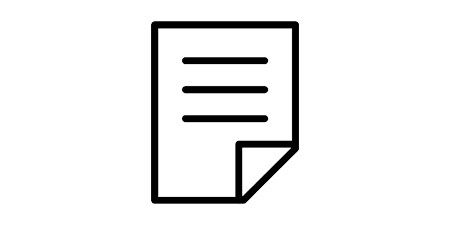Black and white data sheets icon.
