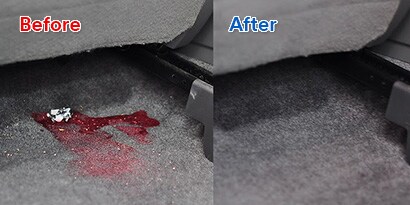 A before and after carpet photo
