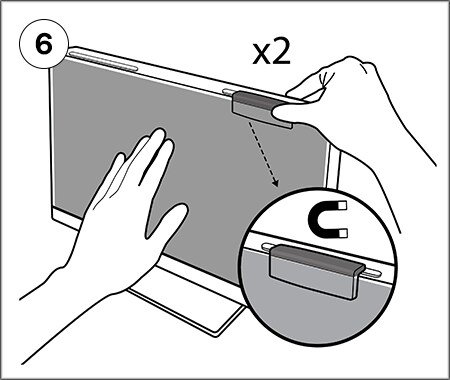 3M™ COMPLY™ Magnetic Attach for Monitors installation step 6
