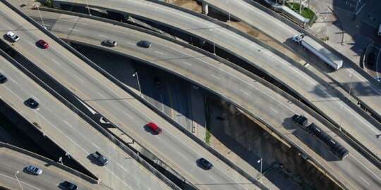 A high angle view of a highway
