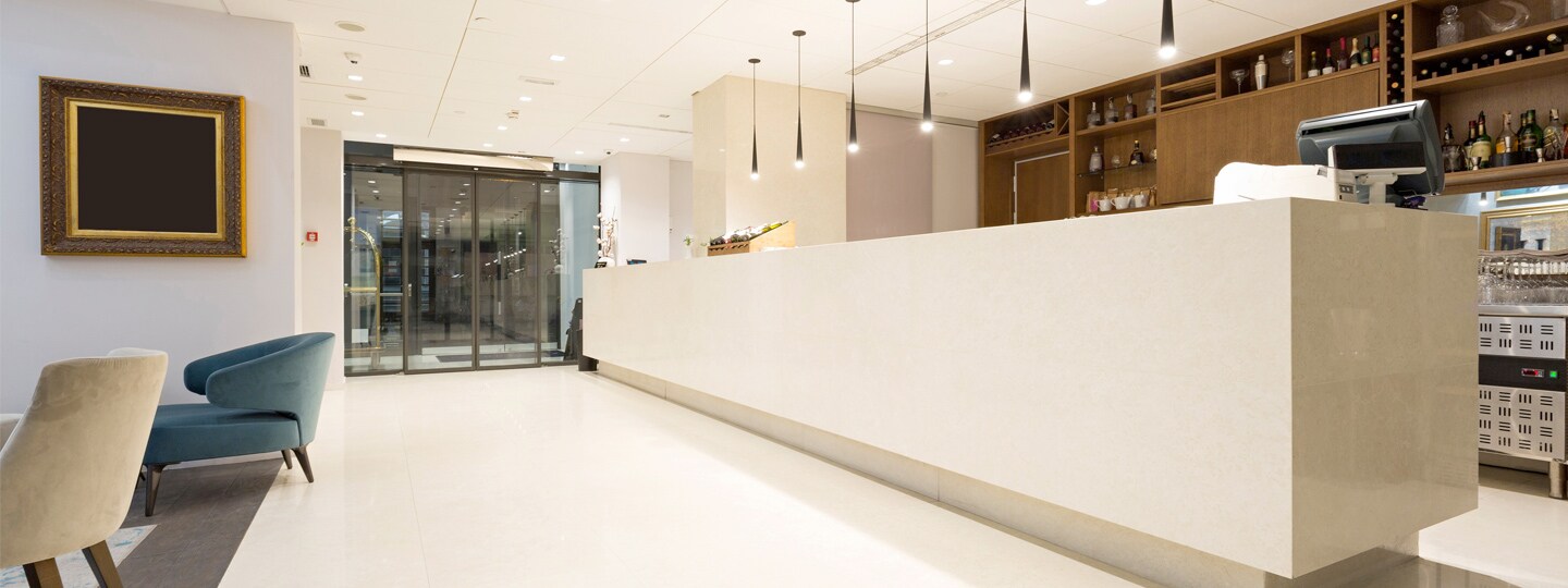 Image of a commercial building that is cleaned by a facility manager.
