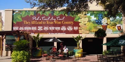 A building with a wine country graphic sign made with 3M graphics and signage products. 
