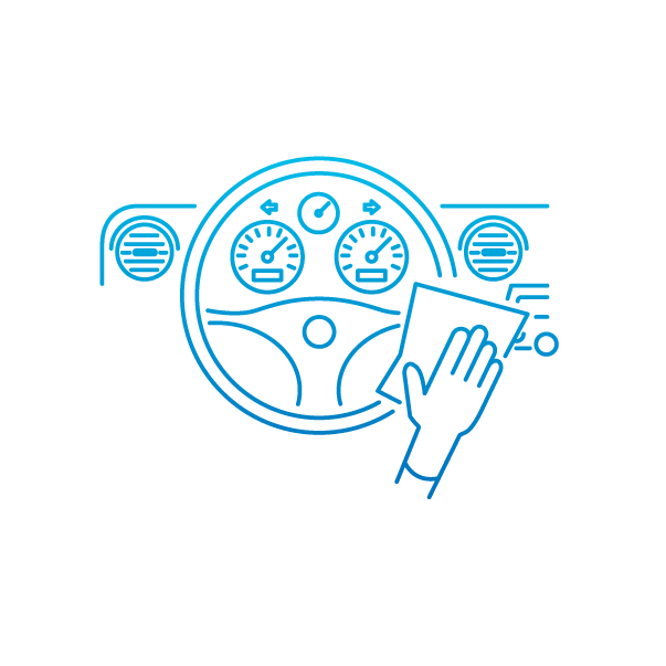 icon of hand cleaning steering wheel
