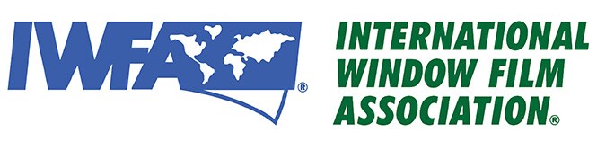 Blue and green IWFA - International Window Film Association logo
