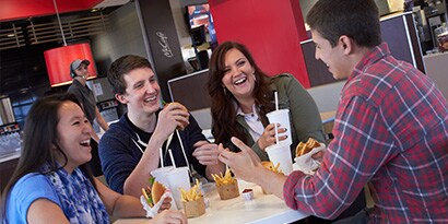 customers enjoying themselves in a restaurant
