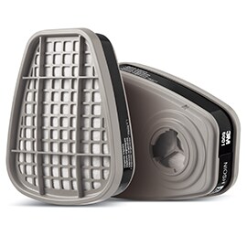 Two gray and black 3M cartridges.