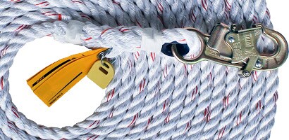 Coiled lifeline with carabiner end
