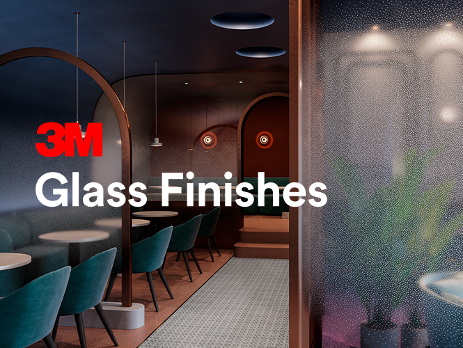 3M glass films in a restaurant
