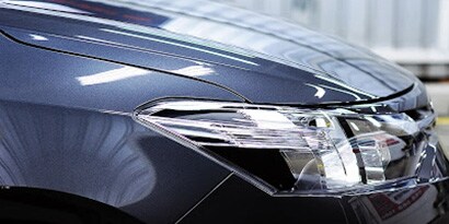 Close-up of a car headlight
