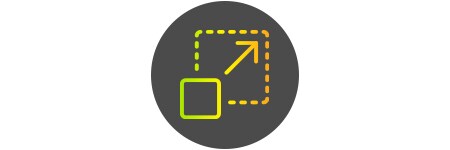 Small square becomes larger square icon
