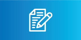 A white line on a blue background
