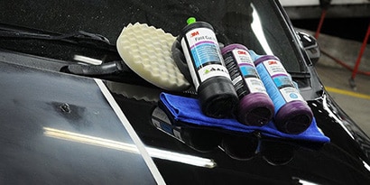 A close-up of a car detailing
