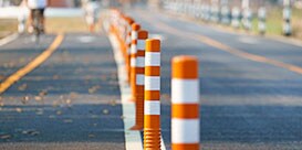 traffic safety systems: 3M channelizers and delineators help designate safer spaces for pedestrians
