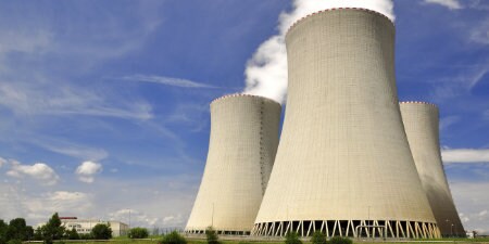 image of nuclear reactors releasing steam
