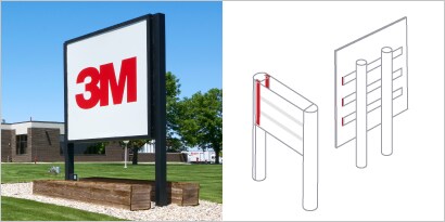 assemble post and panel signs with 3M™ VHB™ Tape

