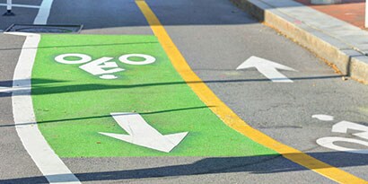 3M road markings for bike lanes in Singapore
