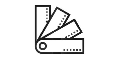 Line drawing of book of samples
