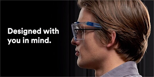 Worker wearing SecureFit 370 OTG Series eye protection for glasses wearers
