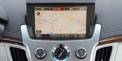 An image of the navigation system inside of a Cadillac with 3M™ Dual Brightness Enhancement Film (DBEF) 
