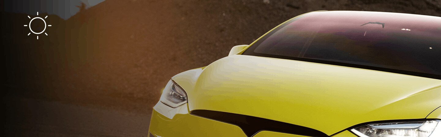 Yellow electric car
