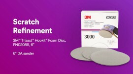 Refine sand scratches using 3M™ Trizact™ Hookit™ Foam Disc PN02085, 6