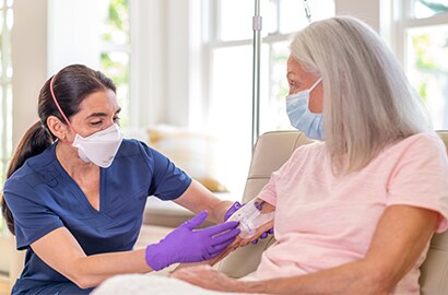 Woman having virtual visit with doctor