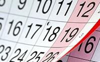 A close-up of calendar pages.