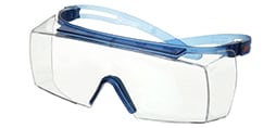SecureFit 3700: 3M™ SecureFit™ 3700 Series, SF3701SGAF-BLU, Blue/Blue, Clear OTG Scotchgard™ Protector Lens
