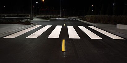 3M road markings like road paint can help improve traction for pedestrians and vehicles 

