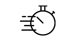 A black icon of a stop watch.
