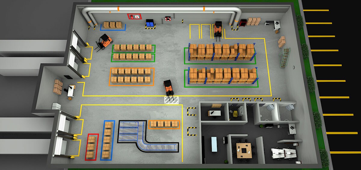 3D Floor Marking Diagram #1 of factory layout
