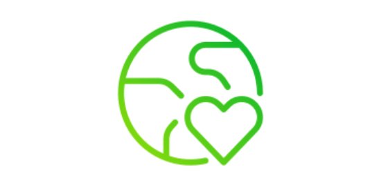 An icon of the Earth with a heart on it.
