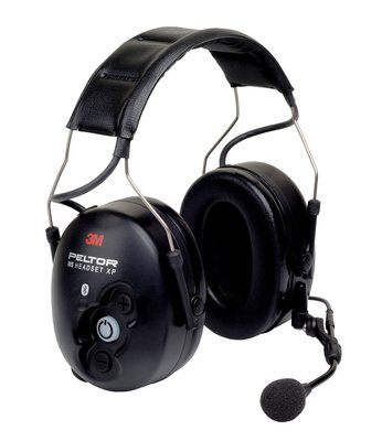A black headphones with a microphone
