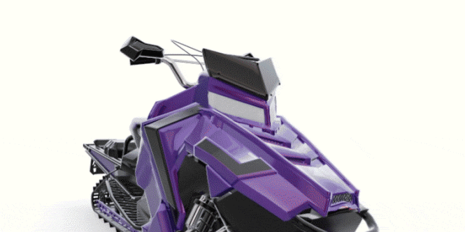 Animation demonstrating 3M tape used as a heat shield in a snowmobile compartment
