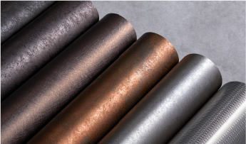 Various metal-textured architectural wall covering
