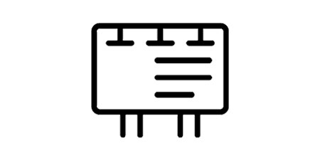 Black and white signage icon.
