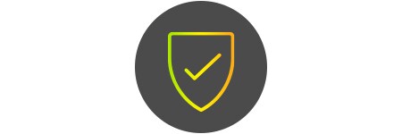 A shield with a check in the middle icon
