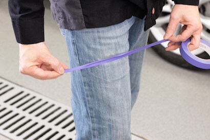 Poly Tape can be folded for easy jamb masking.
