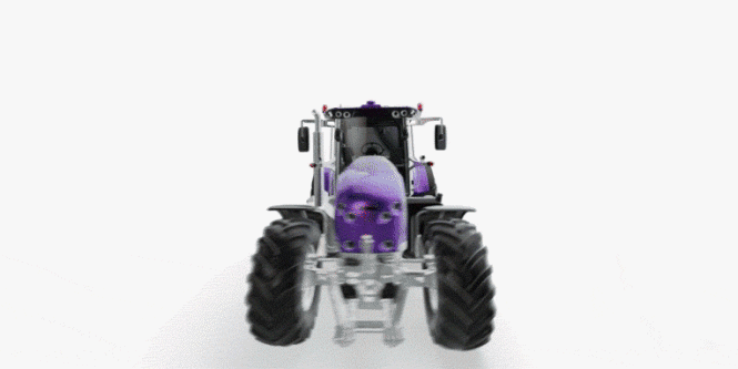 Animation demonstrating 3M tape damping noise and vibration in commercial agriculture equipment
