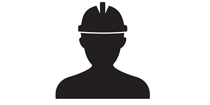 icon of worker in hardhat

