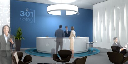 Decorative film in a virtual experience for hospitals, retail, hospitality and commercial facilities
