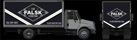truck wrapped in scotchlite reflective film for reflective accents for brand visibility at night