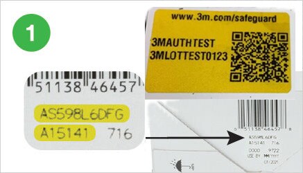 Diagram of where to find the unique 10-digit code on the bottom of the product box.
