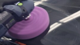 Polisher being used on the area