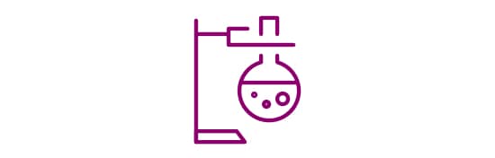 chemistry boiling flask on support stand icon
