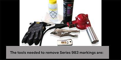 various tools needed to remove 3M reflective tape
