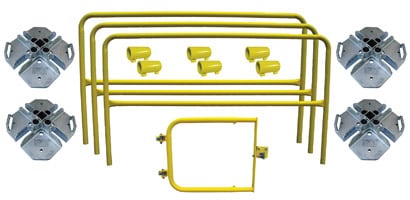 Arrangement of temporary guardrail components
