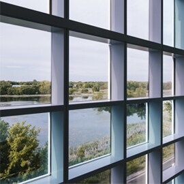 A large window with many square windows