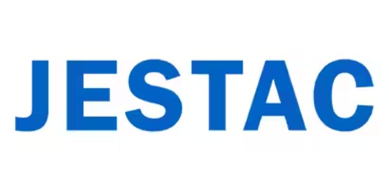 Jestac Pte Ltd logo in white background with blue text
